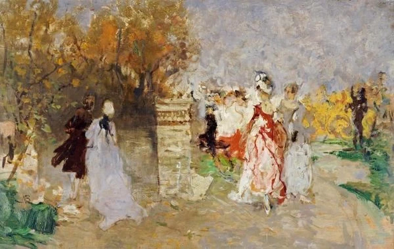 Figure eleganti nel parco